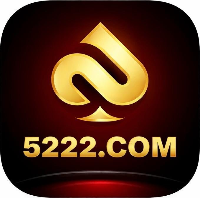 5222.com gaming app logo with golden spade symbol on dark background